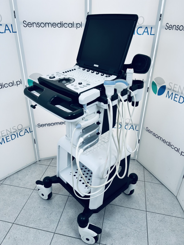 Ultrasonograf aparat USG przenośny GE LOGIQ E NextGen z kardiologia i wózkiem