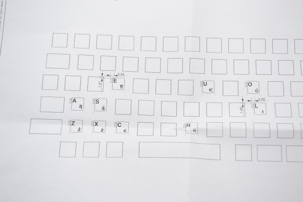 Zestaw przycisków PL do klawiatury GE VIVID S5/S6, P/N: 5427531, GE Almog Keycap Set "POLISH"