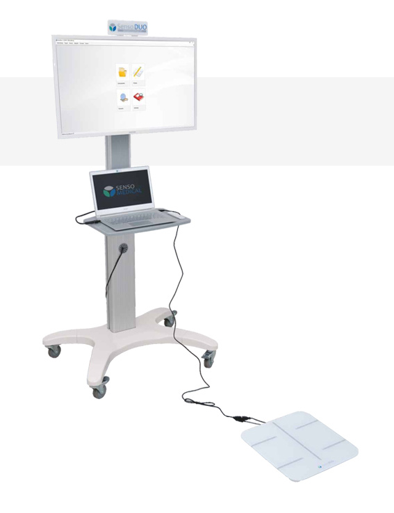 Platforma SensoDUO ze statywem, monitorem i laptopem